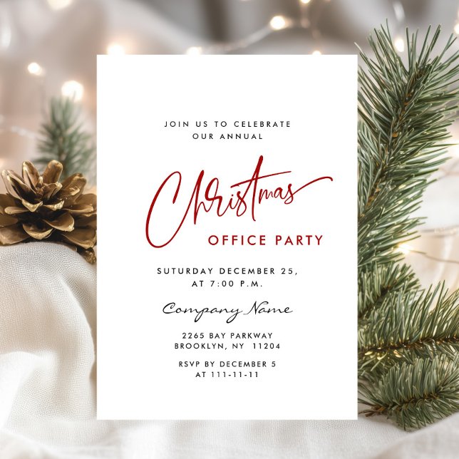 Invitation Soirée de Noël minimaliste élégante (Créateur téléchargé)