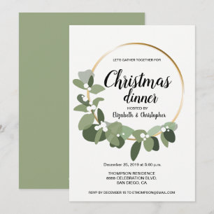 Invitation Soirée de Noël moderne simple Fête Werath Green