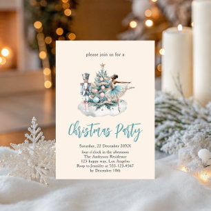 Invitation Soirée de Noël Nutcracker   Élégant Fête Beige