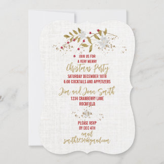 Invitation Soirée de Noël Poinsettia Classy