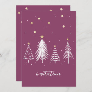 Invitation Soirée de Noël Purple Élégant