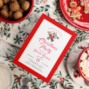 Invitation Soirée de Noël, soirée de bouquet