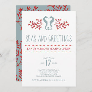 Invitation Soirée de Noël sur la côte de Seahorse