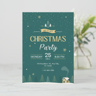 Invitation Soirée de Noël verte et moderne