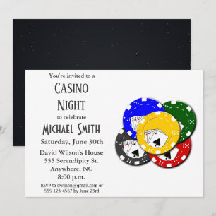 Invitation Soirée de poker au casino pour un enterrement de v