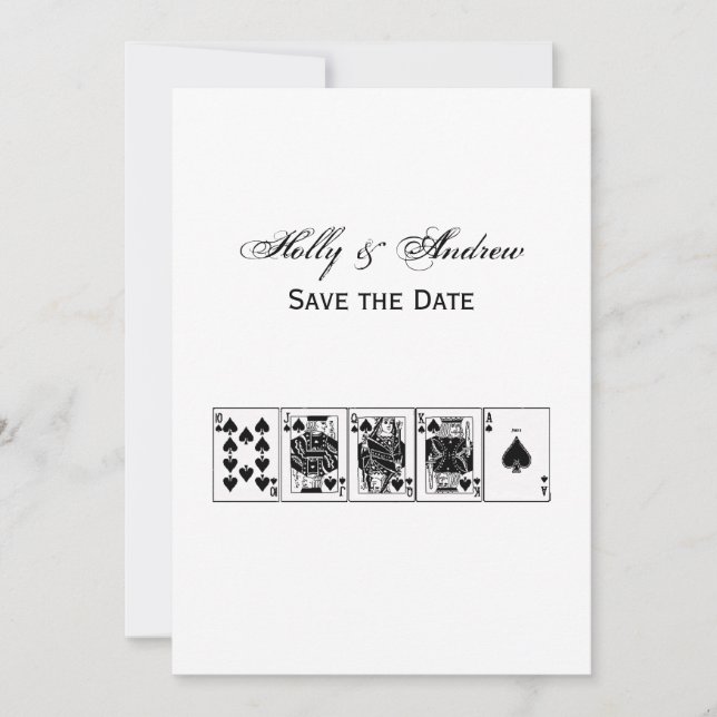 Invitation Soirée de Poker au Casino, Quinte Flush Royale Piq (Devant)