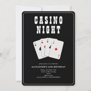 Invitation Soirée de poker Blackjack au casino de Vegas thème