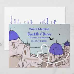 Invitation Soirée de réception de mariage du billet grec de S