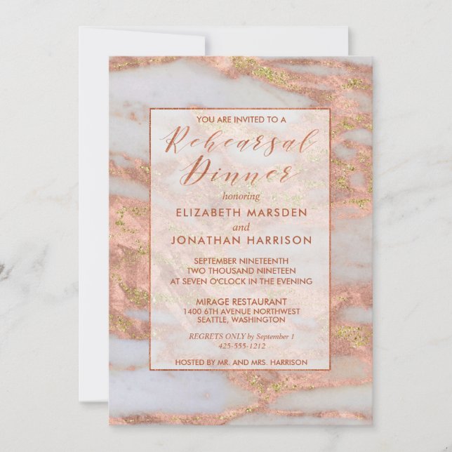 Invitation Soirée de répétition de Parties scintillant en mar (Devant)