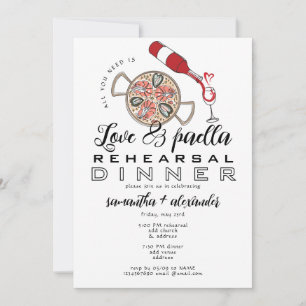 Invitation Soirée de répétition Mariage Love & Paella