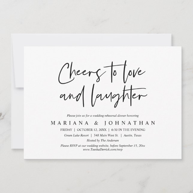 Invitation Soirée de répétition pour l'amour et le rire (Devant)