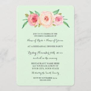 Invitation Soirée de répétition verte rose