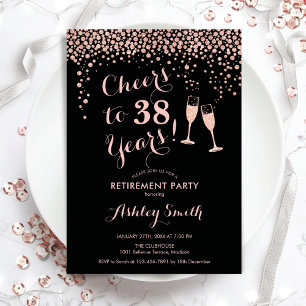 Invitation Soirée de retraite - Black Rose Gold