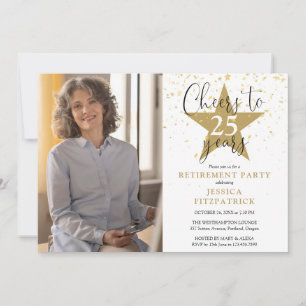 Invitation Soirée De Retraite Photo Des Étoiles D'Or
