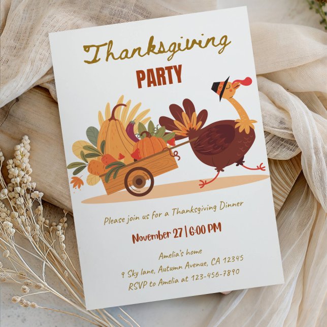 Invitation Soirée de Thanksgiving Chaleureuse et Conviviale (Créateur téléchargé)