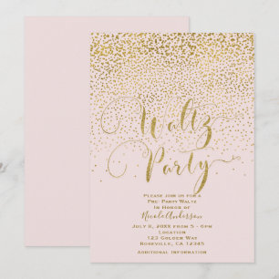 Invitation SOIRÉE DE VALSE Événement de danse Confettis Rose 