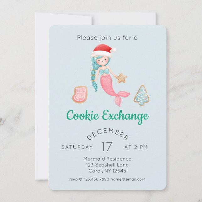 Invitation Soirée d'échange de biscuits de Noël de la mignonn (Devant)