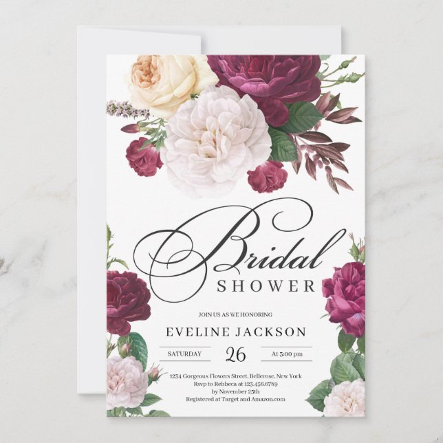 Invitation Soirée d'éclat de maroon rouge boho (Devant)