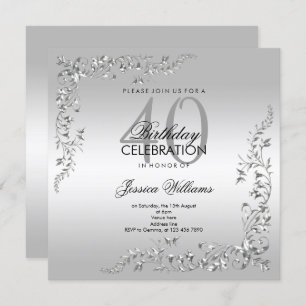 Invitation Soirée Décoration 40e fête d'anniversaire
