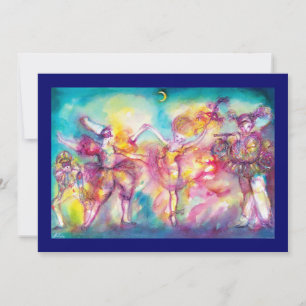 Invitation SOIRÉE DÉGUISEE,Masques de Mardi Gras,Danse,Musiqu