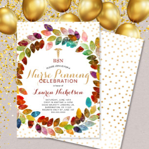 Invitation Soirée d'éperdition d'or Watercolor