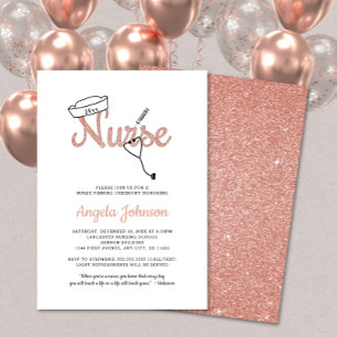 Invitation Soirée d'épingle Rose Gold / rose