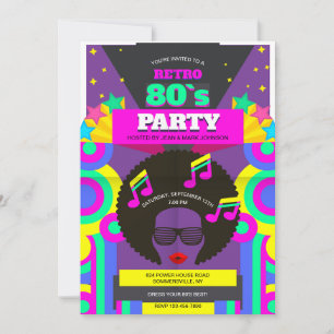 Invitation Soirée des années 80