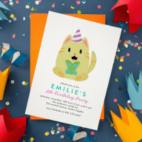 Soirée des Anniversaires de enfants de chats jaune