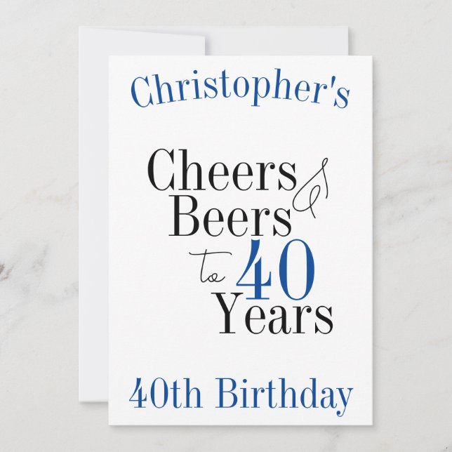 Invitation Soirée des bières et des bières du 40e anniversair (Devant)