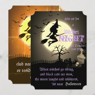 Invitation Soirée des sorcières, Halloween