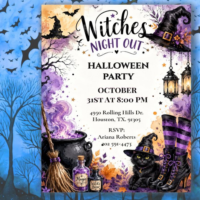 Invitation Soirée des sorcières Halloween (Créateur téléchargé)