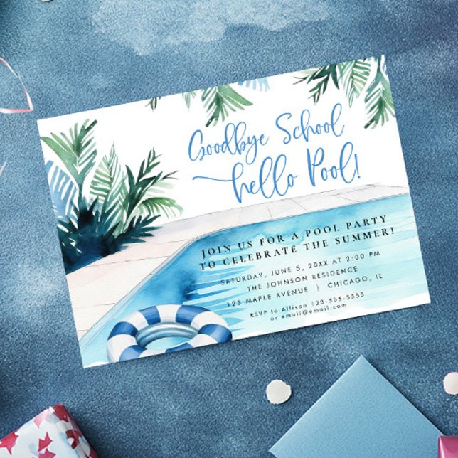 Invitation Soirée d'été de bonjour d'école (Créateur téléchargé)