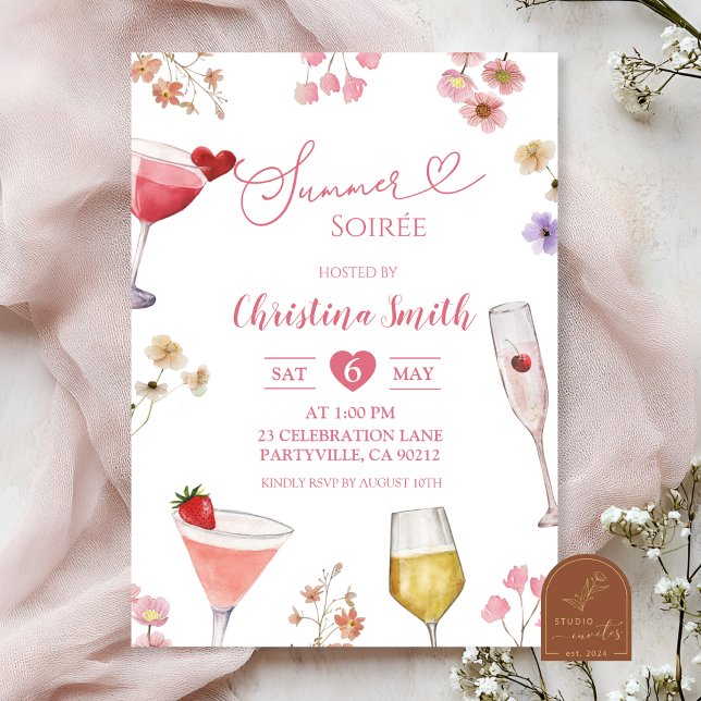 Invitation Soirée d'été fleur sauvage Meadow (Créateur téléchargé)