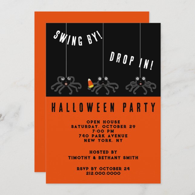 Invitation Soirée d'Halloween (Devant / Derrière)