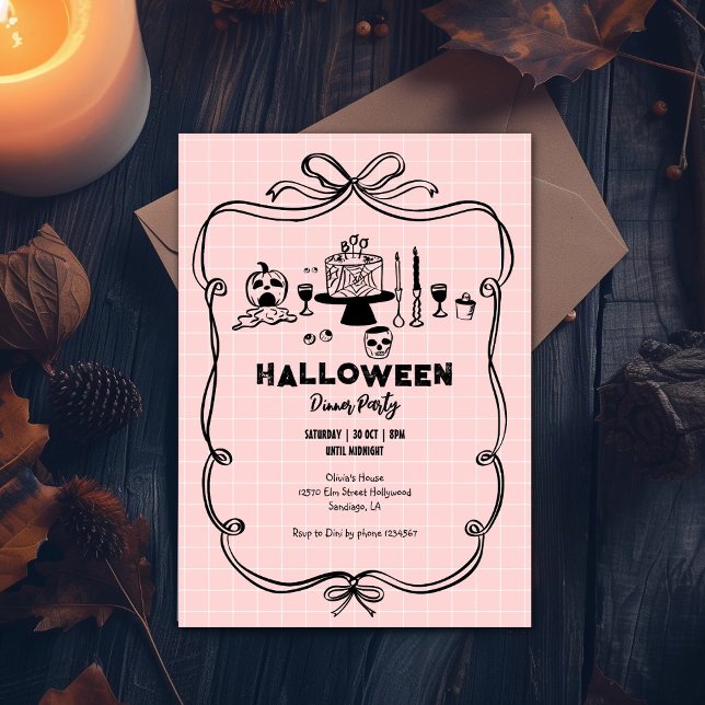 Invitation Soirée d'Halloween à main (Créateur téléchargé)