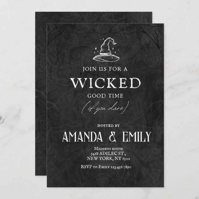 Invitation Soirée d'Halloween adulte (Devant / Derrière)