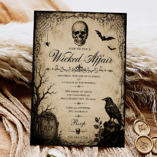 Invitation Soirée d'Halloween Affaire Méchante Vintage