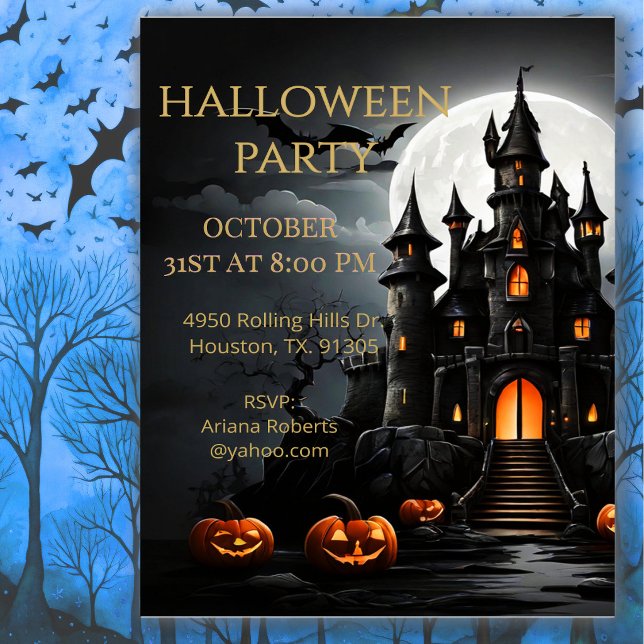 Invitation  Soirée d'Halloween au Château Hanté  (Créateur téléchargé)