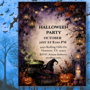 Invitation Soirée d'Halloween au Chaudron de la Sorcière
