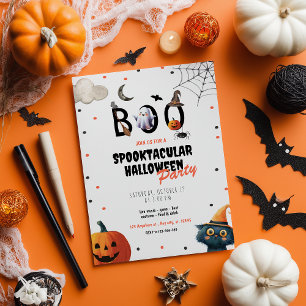 Invitation Soirée d'Halloween Citrouille en costume mignon