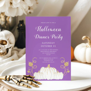 Invitation Soirée d'Halloween Citrouille mignonne et violette