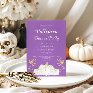 Invitation Soirée d'Halloween Citrouille mignonne et violette
