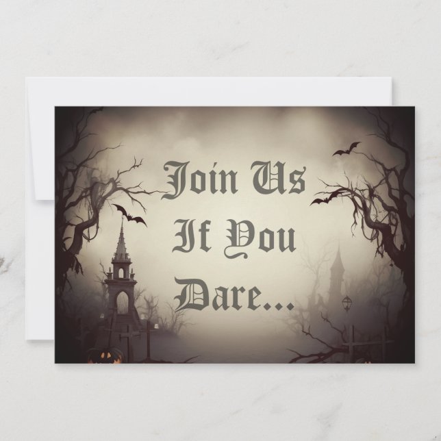 Invitation Soirée d'Halloween dans une maison hantée effrayan (Devant)