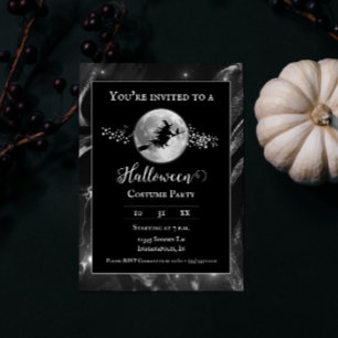 Invitation Soirée d'Halloween de la sorcière noire