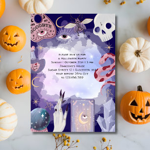 Invitation Soirée d'Halloween de sorcière mystique