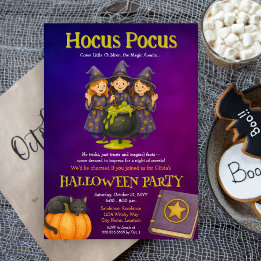 Invitation Soirée d'Halloween des enfants Hocus Pocus