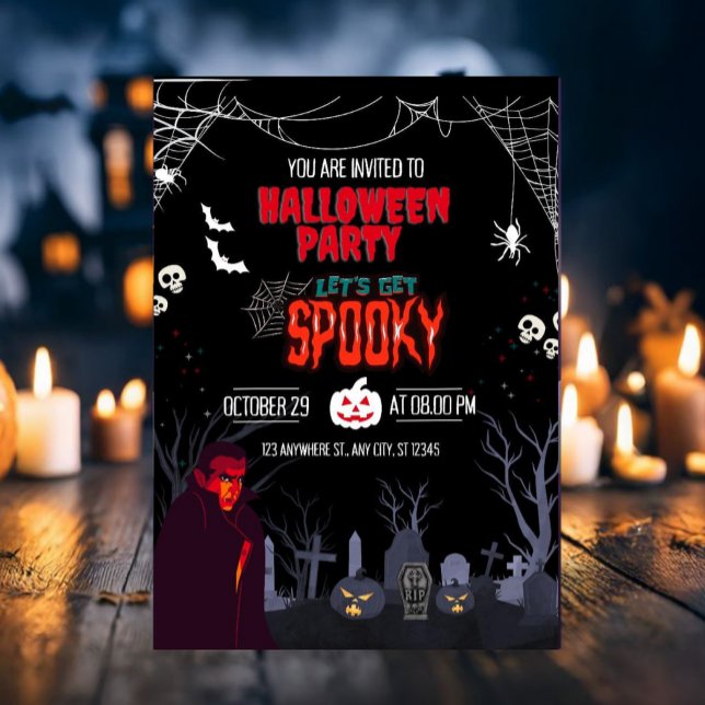 Invitation Soirée d'Halloween, devenons effrayants  (Créateur téléchargé)
