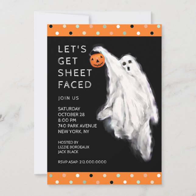 Invitation Soirée d'Halloween drôle (Devant)
