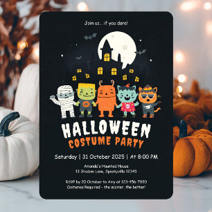 Invitation Soirée d'Halloween en costume mignon