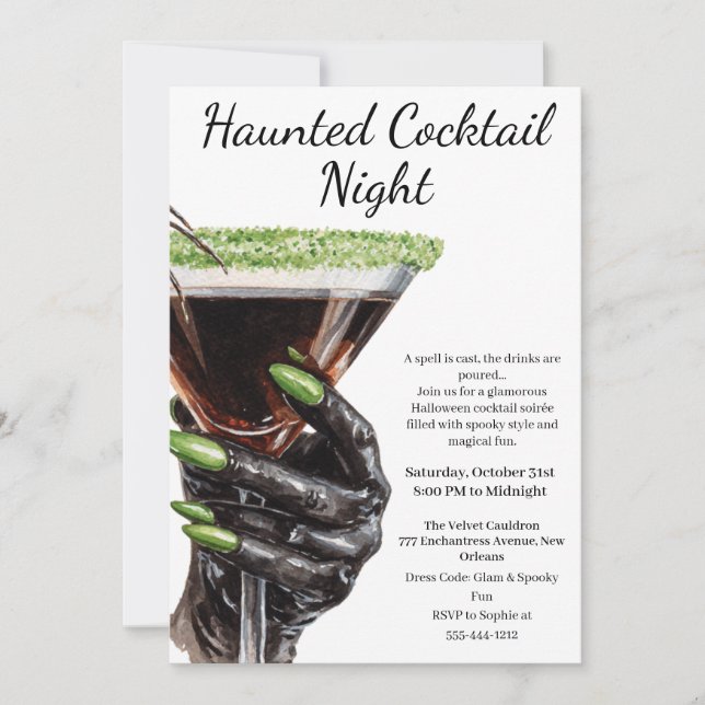 Invitation Soirée d'Halloween entre filles | Fête de cocktail (Devant)